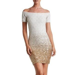 Dress the Population - gold ombré dress